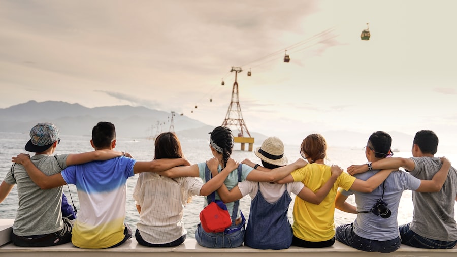Teen students spending time together